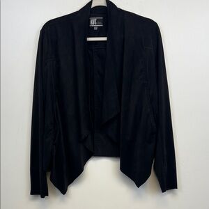 Kut from the Kloth Women's Black Open-Front Blazer Size L